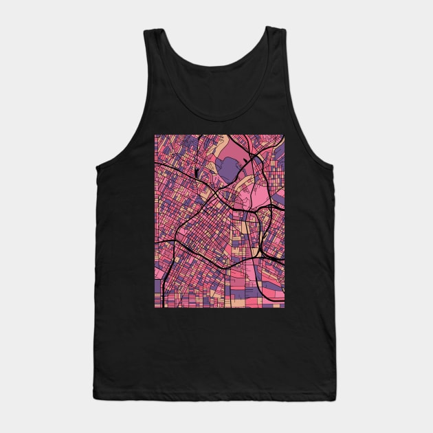 Los Angeles Map Pattern in Purple & Pink Tank Top by PatternMaps